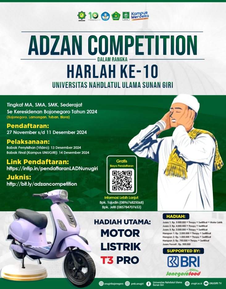 Flayer Lomba Adzan UNUGIRI 